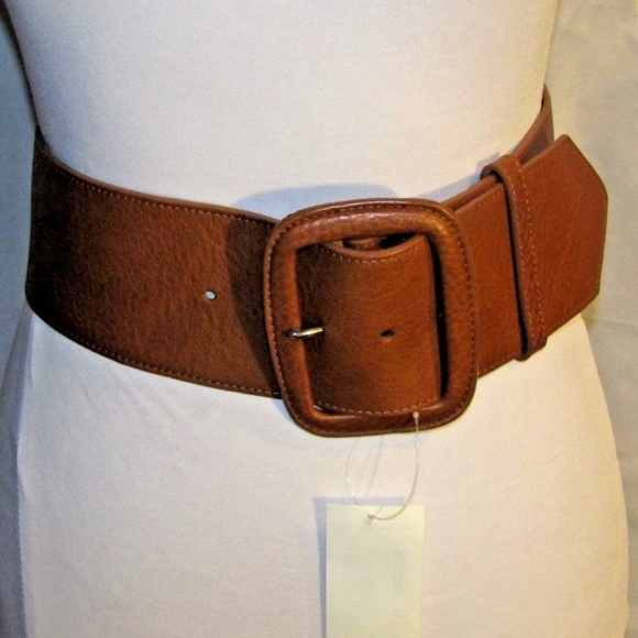 NICOLE MILLER Wide Brn Italian Pebble Leather Belt main image 5